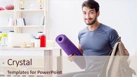  Presentation with get ready - Colorful PPT layouts enhanced with getting ready for gym sport backdrop and a lemonade colored foreground