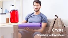  Presentation with adventure sports man - Amazing PPT layouts having getting ready for gym sport backdrop and a coral colored foreground