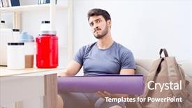  Presentation with ready - Presentation theme consisting of getting ready for gym sport background and a coral colored foreground