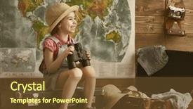  Presentation with packs - Presentation theme having getting ready for the journey background and a tawny brown colored foreground