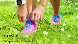  Presentation with active lifestyle - Presentation enhanced with getting ready for weight loss background and a yellow colored foreground