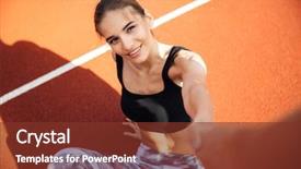  Presentation with athlete - Audience pleasing slides consisting of getting up and taking somebody backdrop and a tawny brown colored foreground