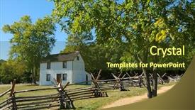  Presentation with battlefield - Cool new PPT theme with gettyburg - gettysburg battlefield headquarters backdrop and a tawny brown colored foreground