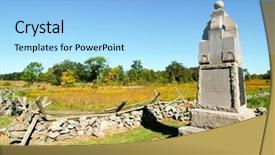  Presentation with battlefield - Cool new slide set with gettyburg - gettysburg battlefield monument backdrop and a light blue colored foreground