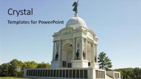  Presentation with memorial - Presentation featuring gettyburg - gettysburg pennsylvania memorial background and a light blue colored foreground