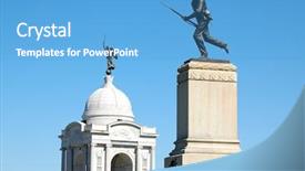 Presentation with battlefield - Beautiful presentation theme featuring gettyburg - pennsylvania monument and gettysburg battlefield backdrop and a teal colored foreground
