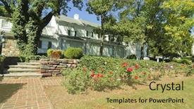  Presentation with presidents - Presentation design featuring gettyburg - presidents house and gardens background and a yellow colored foreground