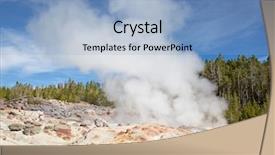  Presentation with shenandoah national park big meadows - Theme enhanced with geyser eruption in the yellowstone background and a light blue colored foreground
