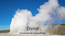  Presentation with yellowstone - Amazing PPT layouts having geyser eruption in the yellowstone backdrop and a soft green colored foreground