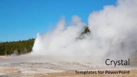  Presentation with yellowstone - Theme having geyser eruption in the yellowstone background and a mint green colored foreground