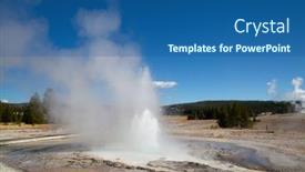  Presentation with yellowstone - Slide deck consisting of geyser-eruption-in-the-yellowstone background and a ocean colored foreground