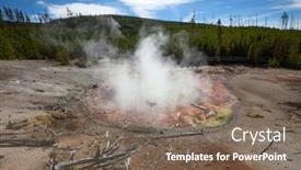  Presentation with yellowstone - Colorful slide deck enhanced with geyser-eruption-in-the-yellowstone backdrop and a violet colored foreground