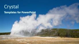  Presentation with yellowstone - Slide deck featuring geyser-eruption-in-the-yellowstone background and a ocean colored foreground