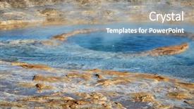  Presentation with iceland location famous place kirkjufellsfoss - Presentation theme with geyser in iceland strokkur geysir background and a gray colored foreground