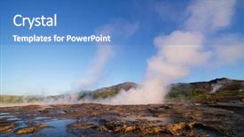  Presentation with geothermal nature - Audience pleasing PPT theme consisting of geysir - geyser strokkur south western part backdrop and a teal colored foreground