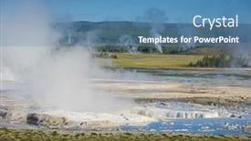  Presentation with yellowstone - Amazing PPT layouts having geyser thermals yellowstone national park beautiful morning sun lit steaming erupting mist backdrop and a teal colored foreground