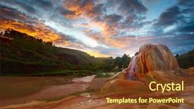  Presentation with soil red - PPT theme having museum - winter palace of russian background and a yellow colored foreground