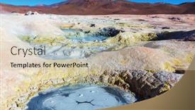  Presentation with sol - Beautiful presentation theme featuring geysers-sol-de-manana backdrop and a soft green colored foreground