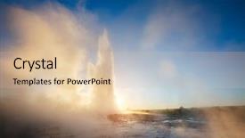  Presentation with river valley - Slides having geysir - great view of strokkur geyser background and a lemonade colored foreground