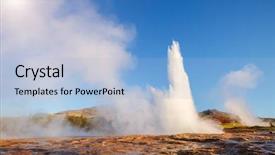  Presentation with river valley - Beautiful slide deck featuring geysir - great view of strokkur geyser backdrop and a light blue colored foreground