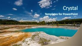  Presentation with hot spring - Audience pleasing slide deck consisting of geysir - hot thermal spring black opal backdrop and a ocean colored foreground