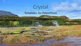  Presentation with area - Amazing presentation design having geysir geothermal area in iceland europe backdrop and a light blue colored foreground