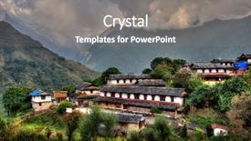  Presentation with cordillera ar region - Theme having ghandruk village in the annapurna background and a gray colored foreground
