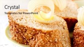  Presentation with healthy breakfast - Presentation design consisting of ghee - butter on a slice background and a lemonade colored foreground