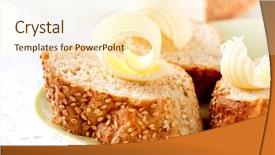 Presentation with healthy breakfast - Cool new slide deck with ghee - butter on a slice backdrop and a cream colored foreground