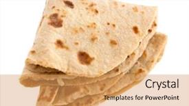  Presentation with basic - Beautiful slides featuring ghee - chapati chapathi chapatti or flatbread backdrop and a yellow colored foreground