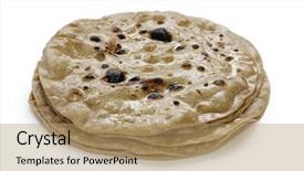  Presentation with indian flag for quiz show - Slides having ghee - chapati flat indian bread background and a coral colored foreground