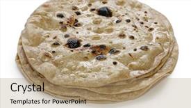  Presentation with flat - Audience pleasing theme consisting of ghee - chapati flat indian bread backdrop and a coral colored foreground