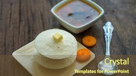  Presentation with sambar - Audience pleasing PPT layouts consisting of ghee - hot idlis with dollop backdrop and a tawny brown colored foreground