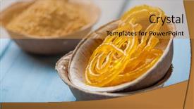  Presentation with holi festival of colors - Theme featuring ghee - many macaroons in assorted colors background and a gold colored foreground