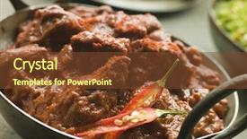  Presentation with curry - Presentation theme featuring ghee - meat phall in karahi background and a tawny brown colored foreground