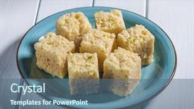  Presentation with sweet - PPT layouts with ghee - mysore pak - an indian background and a ocean colored foreground