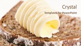  Presentation with butter - Beautiful presentation theme featuring ghee - piece of bread with butter backdrop and a cream colored foreground