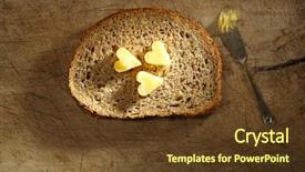  Presentation with shape heart - Colorful slides enhanced with ghee or melted butter backdrop and a tawny brown colored foreground