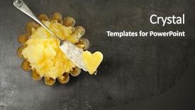 Presentation with mold - PPT layouts consisting of ghee or melted butter background and a dark gray colored foreground