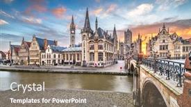  Presentation with belgium - Audience pleasing slide deck consisting of ghent-belgium-old-town-cityscape backdrop and a gray colored foreground