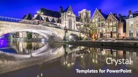  Presentation with hawaii old - Presentation design with ghent-belgium-old-town-cityscape background and a tawny brown colored foreground