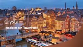  Presentation with belgium - PPT layouts enhanced with ghent-belgium-old-town-cityscape background and a red colored foreground