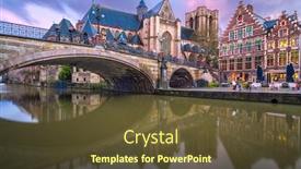  Presentation with belgium - Amazing presentation theme having ghent-belgium-old-town-cityscape backdrop and a tawny brown colored foreground