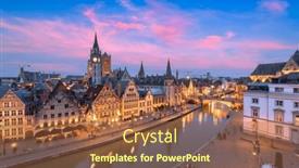  Presentation with belgium - Theme featuring ghent-belgium-old-town-cityscape background and a  colored foreground