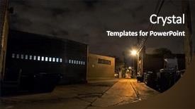  Presentation with city chicago - Presentation theme featuring ghettos - scary dark city chicago alley background and a dark gray colored foreground