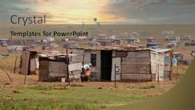  Presentation with south africa - PPT layouts with ghetto-area-near-johannesburg background and a coral colored foreground