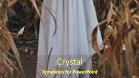  Presentation with ghost - Presentation design enhanced with ghost-at-cornfield-creepy-ghost background and a tawny brown colored foreground