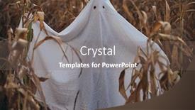  Presentation with ghost - Colorful presentation enhanced with ghost-at-cornfield-creepy-ghost backdrop and a gray colored foreground