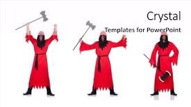  Presentation with costume - Slide set having ghost characters - executioner in red costume background and a white colored foreground
