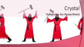  Presentation with currant black white and red - Cool new theme with ghost characters - executioner in red costume backdrop and a lemonade colored foreground